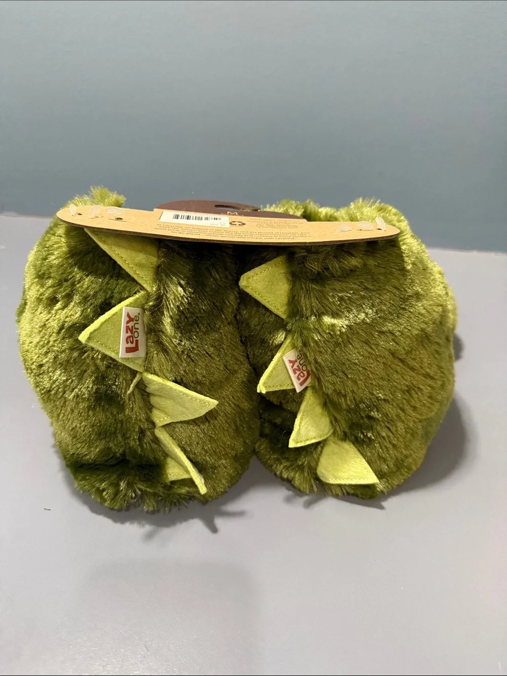 Lazy One Kids Olive Green Monster Claw Slippers